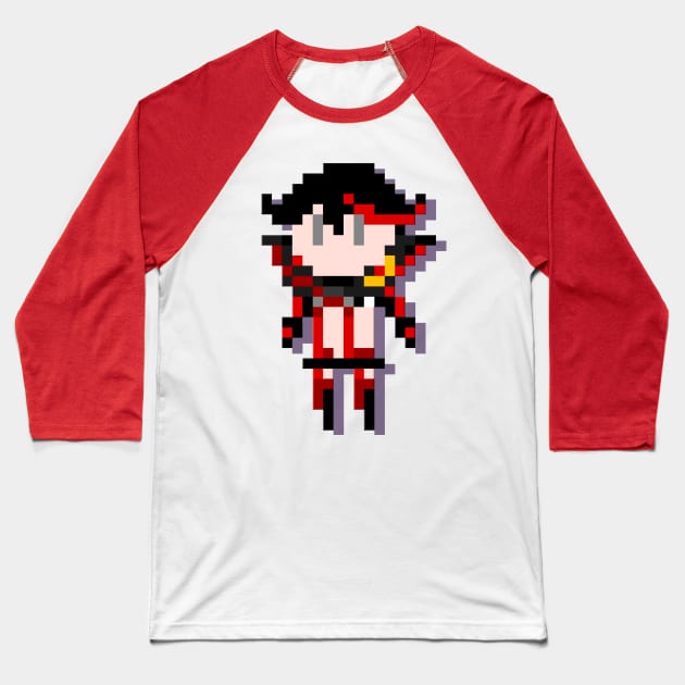 Pixel Ryuko Baseball T-Shirt by maverickmichi